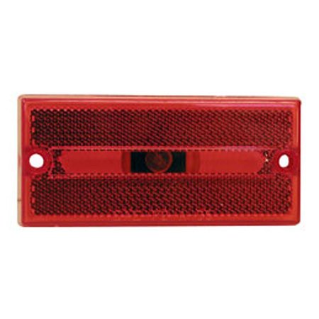 PETERSON MANUFACTURING Incandescent Rectangular 388 Length x 180 Width x 052 Height Red Lens V132R